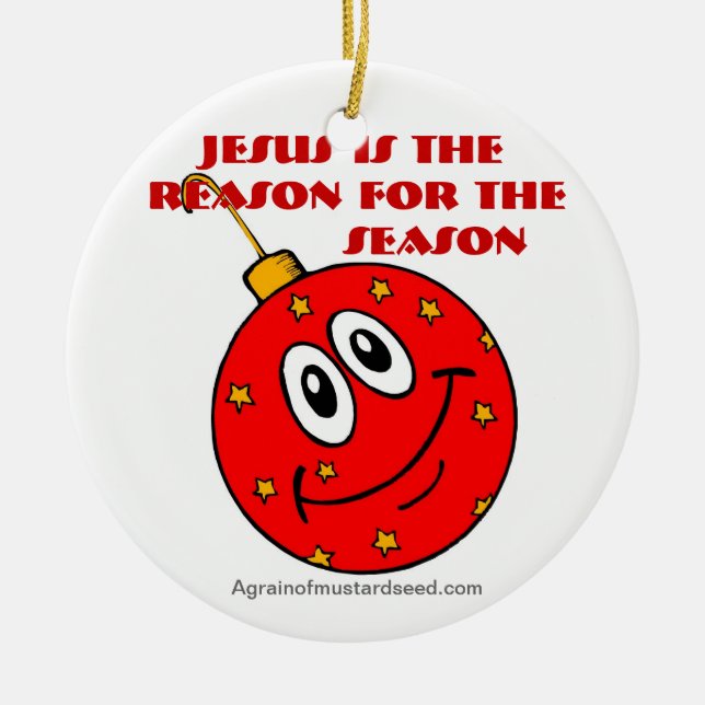Christmas Jesus Ceramic Tree Decoration (Front)