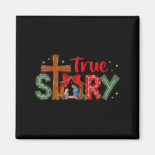 Christmas Jesus Cross Religious Christian Xmas Tru Magnet (Front)