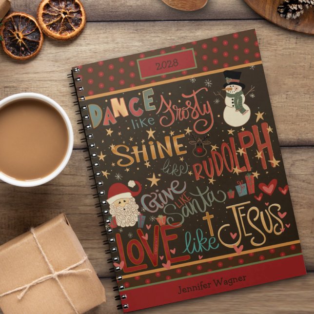 Christmas Jesus Frosty Rudolph Santa Quote Notebook (Creator Uploaded)