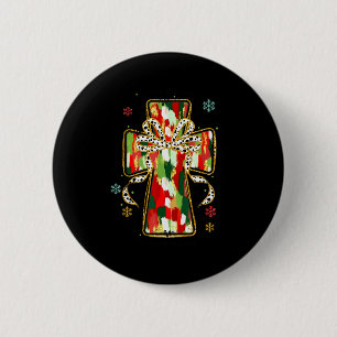 Christmas Jesus Is The Reason Christian Cross Coqu 6 Cm Round Badge
