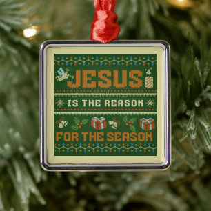 Christmas Jesus Is The Reason For The Season Metal Tree Decoration