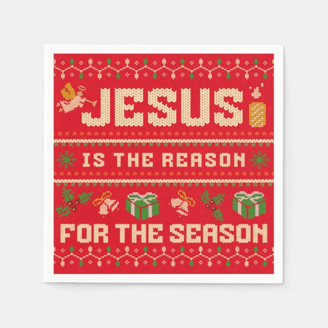Christmas Jesus Is The Reason For The Season Napkin (Front)