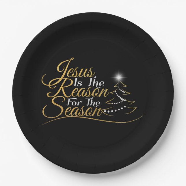 Christmas Jesus is the Reason for the Season Paper Plate (Front)