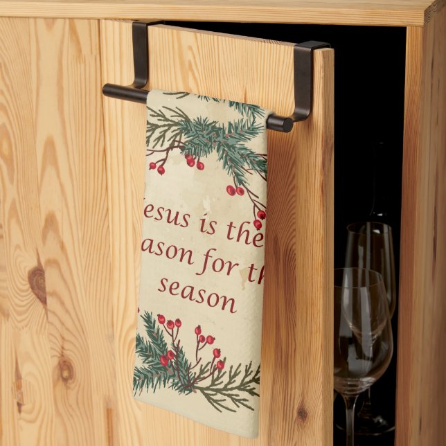 Christmas Jesus Reason for the Season Tea Towel (Thirds Fold)