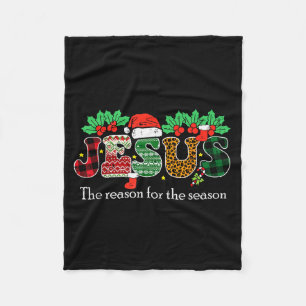Christmas Jesus Reason Season Xmas Christian Men W Fleece Blanket