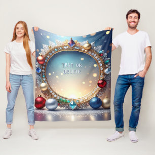 Christmas Jewel Frame Fleece Blanket