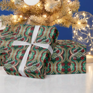 Christmas Jewel Tones Emerald Ruby & Sage Wrapping Paper