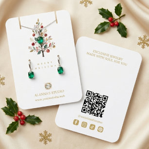Christmas Jewellery Display Watercolor Tree TMF26 Business Card
