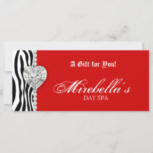 Christmas Jewellery Gift Certificate Zebra Red