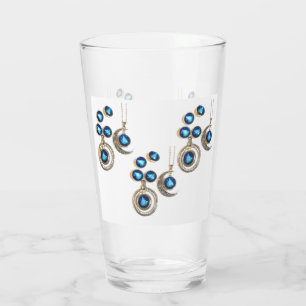 Christmas jewellery Tree blue black bright Moon  Glass