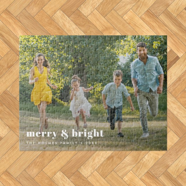 Christmas Jigsaw Puzzle | Family Photo Gift (Modern festive photo puzzle with personalised message for stylish and thoughtful gifting)