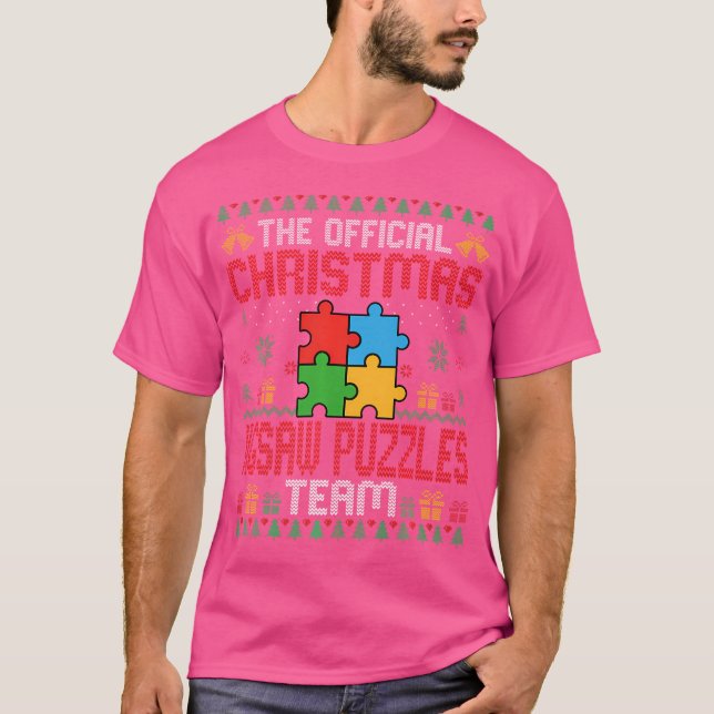 Christmas Jigsaw Puzzles Team - Jigsaw Puzzles Lov T-Shirt (Front)