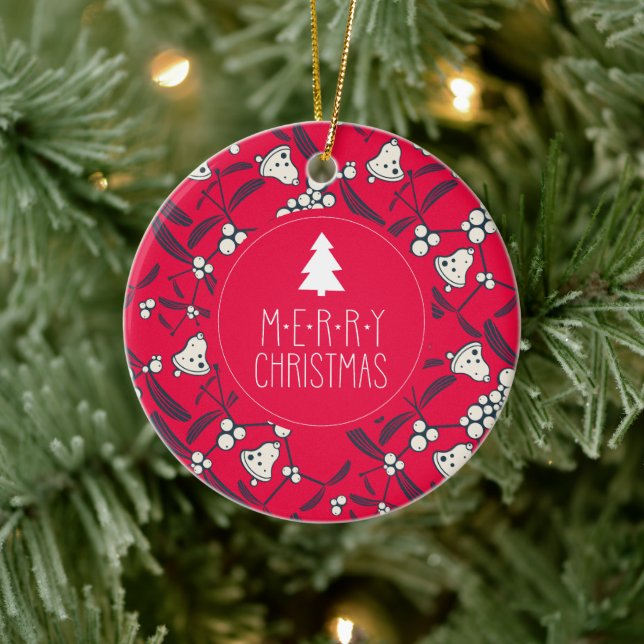 Christmas Jingle Bells Joyful Greetings Collection Ceramic Tree Decoration (Tree)