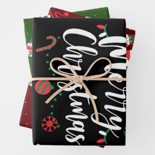 Christmas Jingle Bells Joyful Greetings Collection Wrapping Paper Sheet