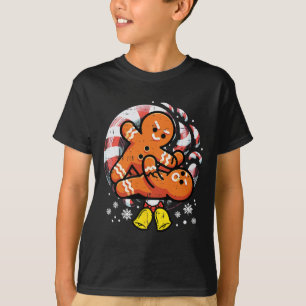 Christmas Jiu Jitsu Gingerbread Xmas Bjj Wrestling T-Shirt