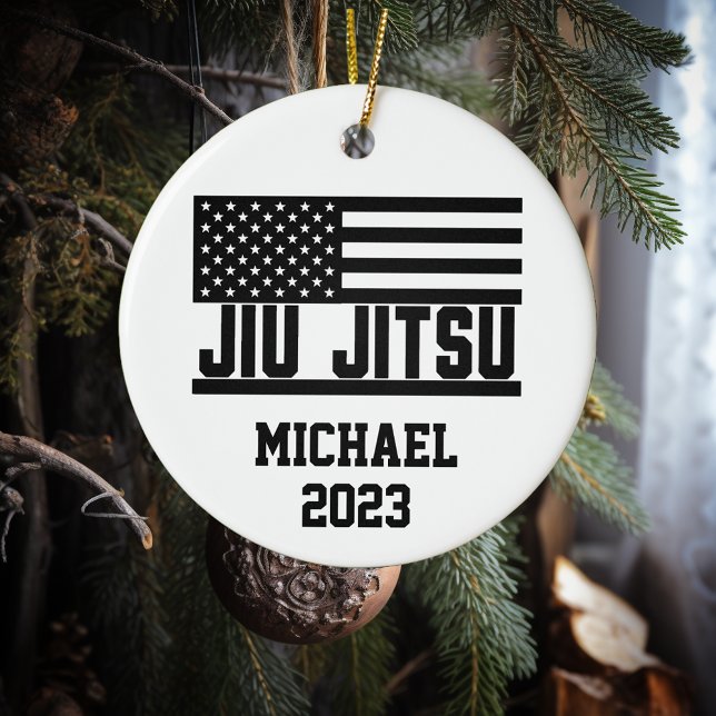Christmas Jiu Jitsu Personalised  Ceramic Tree Decoration (Creator Uploaded)