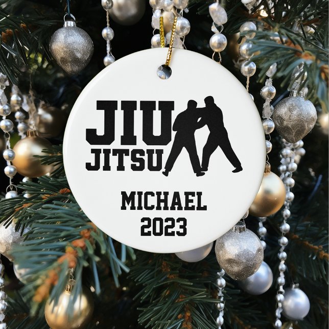 Christmas Jiu Jitsu Personalised  Ceramic Tree Decoration (Creator Uploaded)