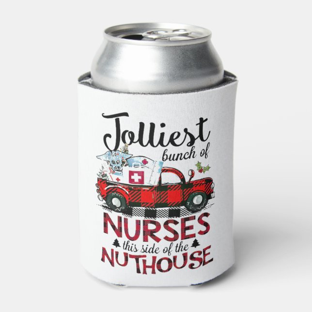 Christmas Jolliest Bunch Of Nurses This Side Of Th Can Cooler (Can Front)