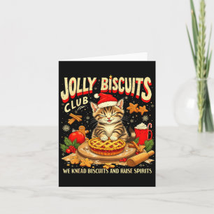 Christmas Jolly Biscuits Club Cute Cat Lovers Baki Card