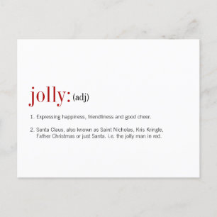 Christmas Jolly Definition Holiday Postcard