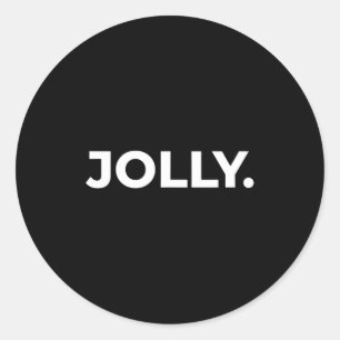 Christmas Jolly. Minimal Bold Holiday Lettering Me Classic Round Sticker