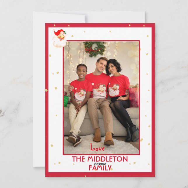 Christmas Jolly Santa Claus Photo Merry Greeting  Holiday Card (Back)