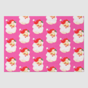 Christmas Jolly Santa Merry Pink Fun Tissue Paper