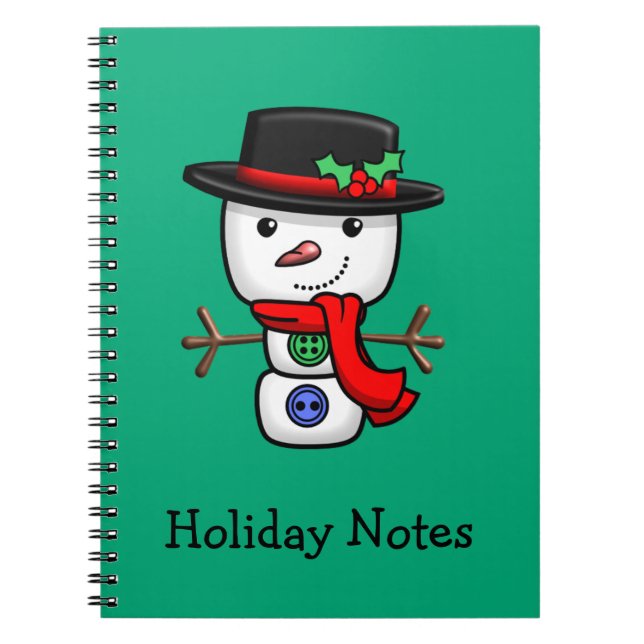 Christmas Jolly Snowman Notebook (Front)
