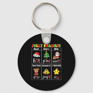 Christmas Jolly Syllables Teacher Students Funny S Key Ring