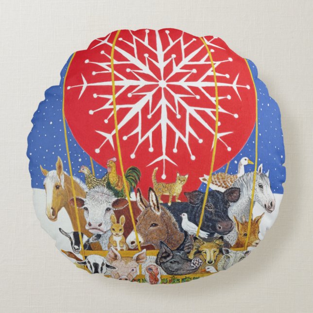 Christmas Journey Round Cushion (Front)