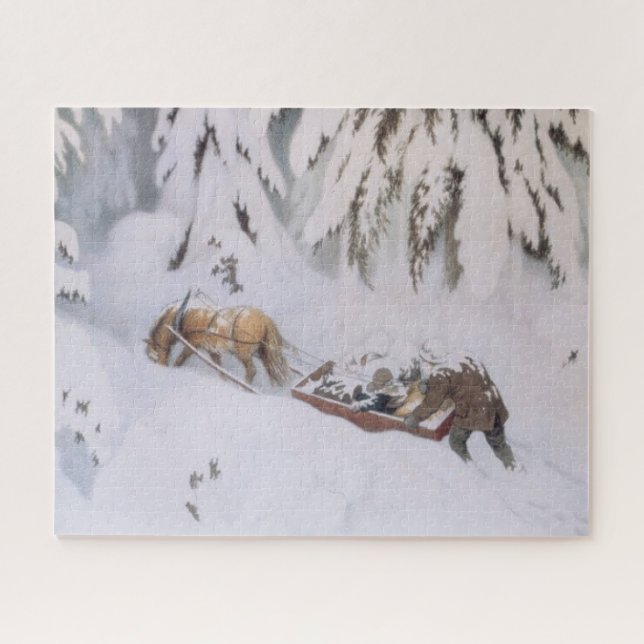 Christmas Journey Through the Snow (by Kittelsen) Jigsaw Puzzle (Horizontal)