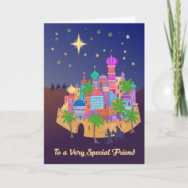 Christmas Joy Bethlehem for Friend Card (Front)