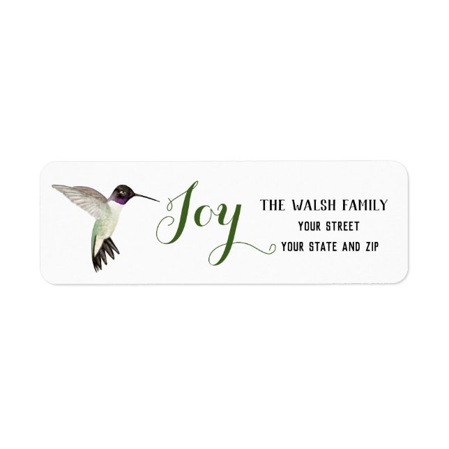 Christmas Joy Black-chinned Hummingbird (Front)