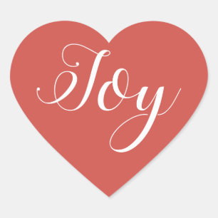 Christmas Joy Bright Warm Red Heart Sticker