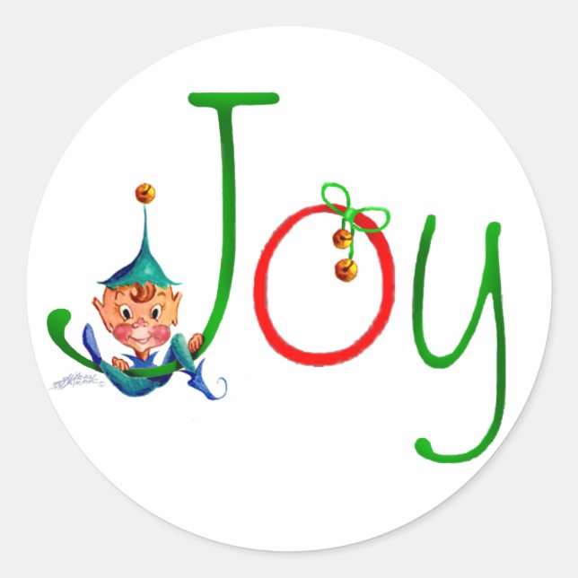 CHRISTMAS JOY by SHARON SHARPE Classic Round Sticker (Front)
