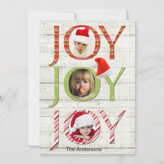 Christmas Joy Custom Photo Holiday card (Front)
