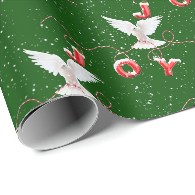 Christmas Joy Dove and Snowflakes Wrapping Paper (Roll Corner)