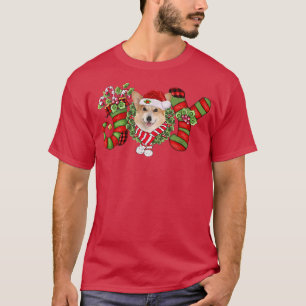 Christmas Joy Dwarf Stocking Corgi  T-Shirt