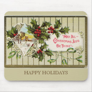 Christmas Joy Happy Holidays Mousepad