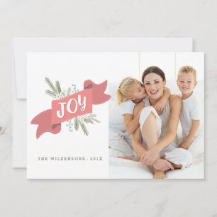 Christmas Joy Holiday Banner Photo Greeting Card