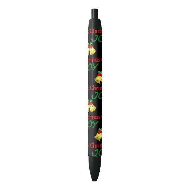 Christmas joy (holly bells) black ink pen (Front Vertical)