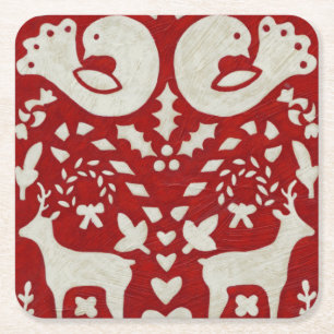 Christmas Joy II Square Paper Coaster
