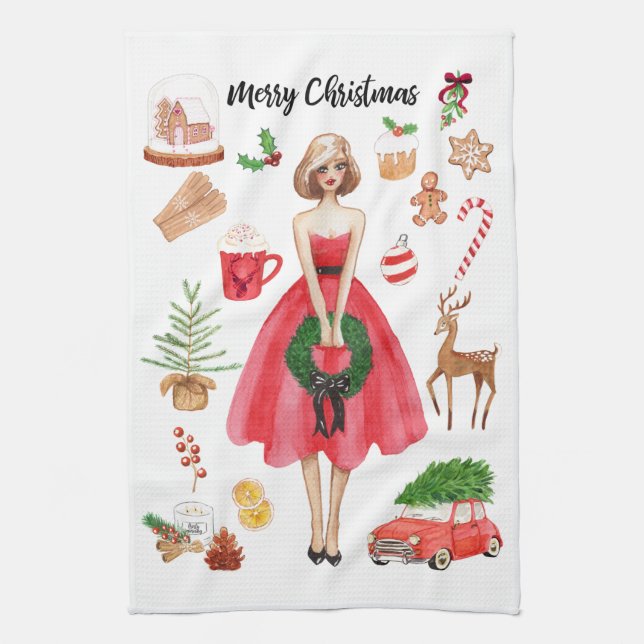Christmas Joy Kitchen Towel (Vertical)