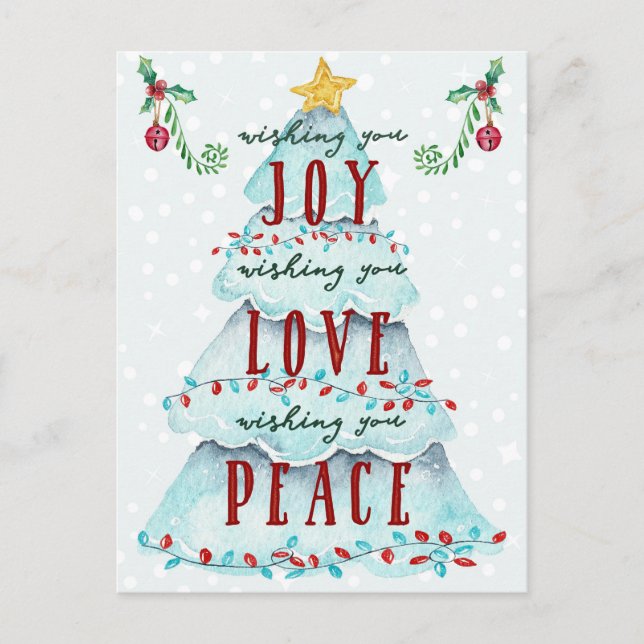 Christmas Joy Love and Peace Postcard (Front)