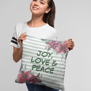 Christmas Joy Love Peace Throw Pillow