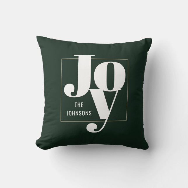 Christmas Joy Modern Minimalist Typography Cushion (Front)