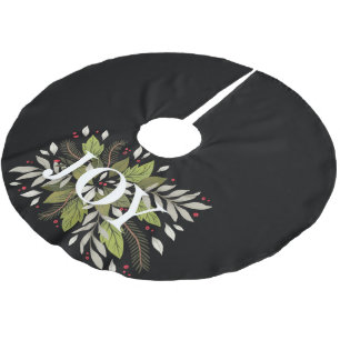 Christmas JOY on Holiday Greenery Brushed Polyester Tree Skirt