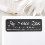 Christmas Joy Peace Love Custom Chalkboard<br><div class="desc">Send your cards in style with these "Joy Peace Love" custom return address label.</div>