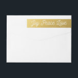 Christmas Joy Peace Love Custom Gold Wrap Around Label<br><div class="desc">Send your cards in style with these "Joy Peace Love" custom return address labels featuring a faux gold looking background.</div>