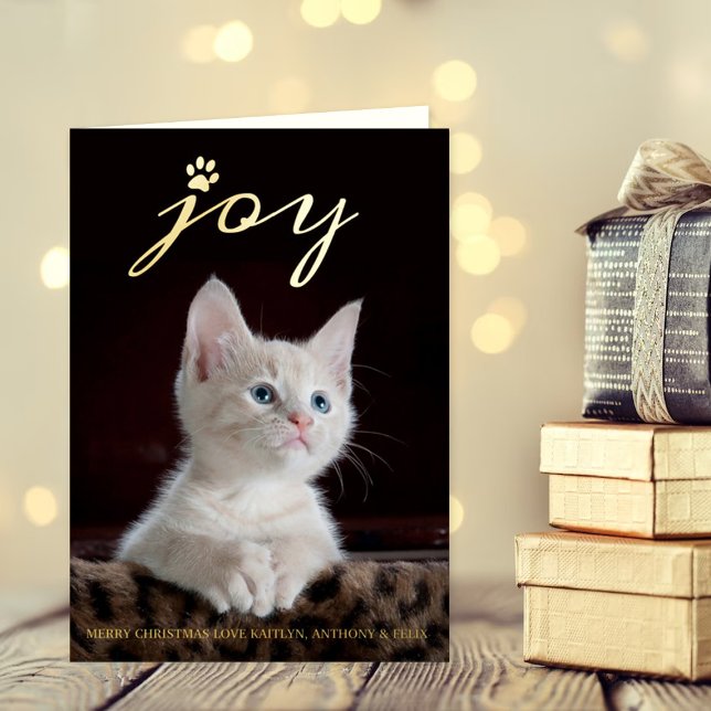 Christmas Joy | Pet Photo Real Foil Holiday Card (Creator Uploaded)